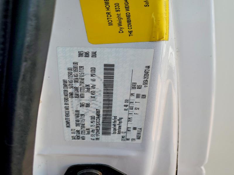 49657406 :رقم المزاد ، 1FDWE3FS3CDA46887 vin ، 2012 Coachman Recreational Vehicle (rv) مزاد بيع