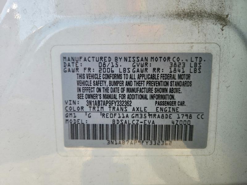 Aukcja sprzedaży 2015 Nissan Sentra, vin: 3N1AB7AP9FY332362, numer aukcji: 48522186