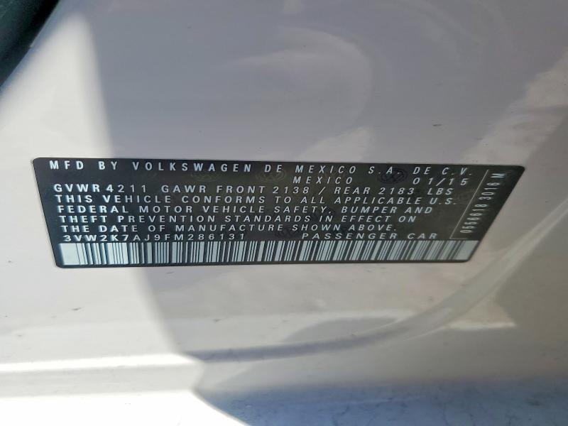 Aukcja sprzedaży 2015 Volkswagen Jetta, vin: 3VW2K7AJ9FM286131, numer aukcji: 48950856