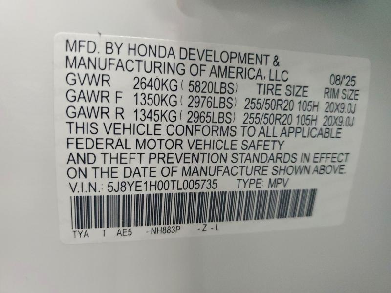 Продажа на аукционе авто 2026 Acura Mdx, vin: 5J8YE1H00TL005735, номер лота: 49820516