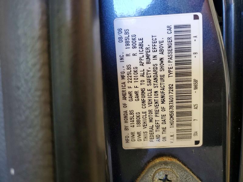 Aukcja sprzedaży 2007 Honda Accord, vin: 1HGCM56787A017282, numer aukcji: 51466916