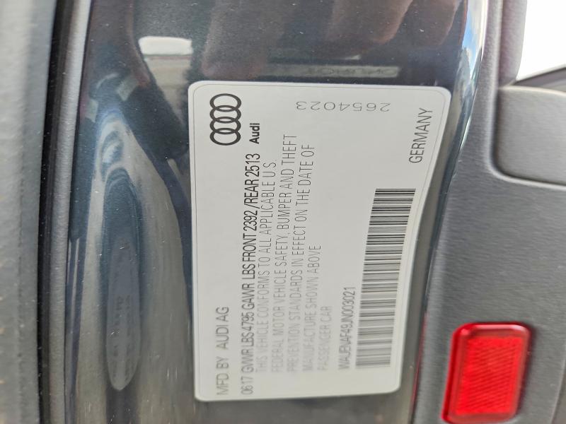 Продажа на аукционе авто 2018 Audi A4, vin: WAUENAF49JN003021, номер лота: 50456336