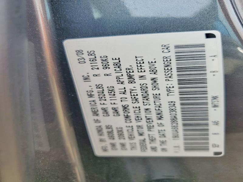 Aukcja sprzedaży 2008 Acura Tl, vin: 19UUA66288A038349, numer aukcji: 49861186