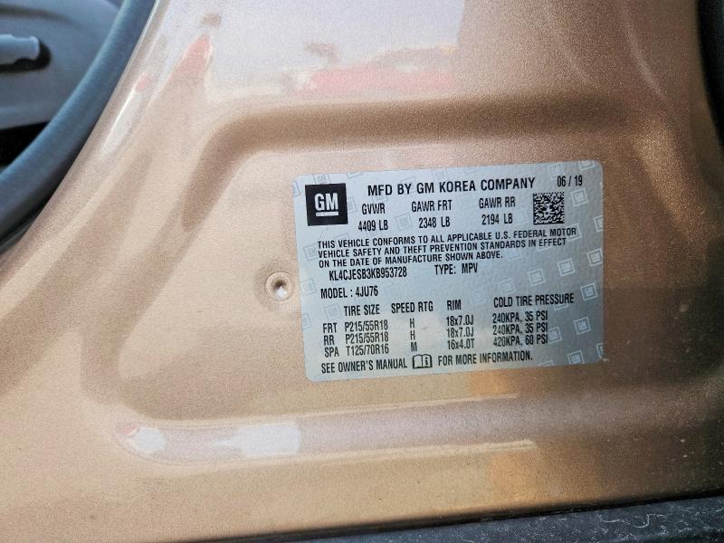 Продаж на аукціоні авто 2019 Buick Encore, vin: KL4CJESB3KB953728, номер лоту: 50096466