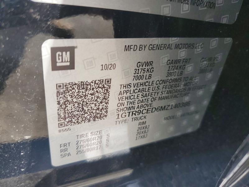 Продажа на аукционе авто 2021 Gmc Sierra, vin: 1GTR9CED6MZ140386, номер лота: 50539856