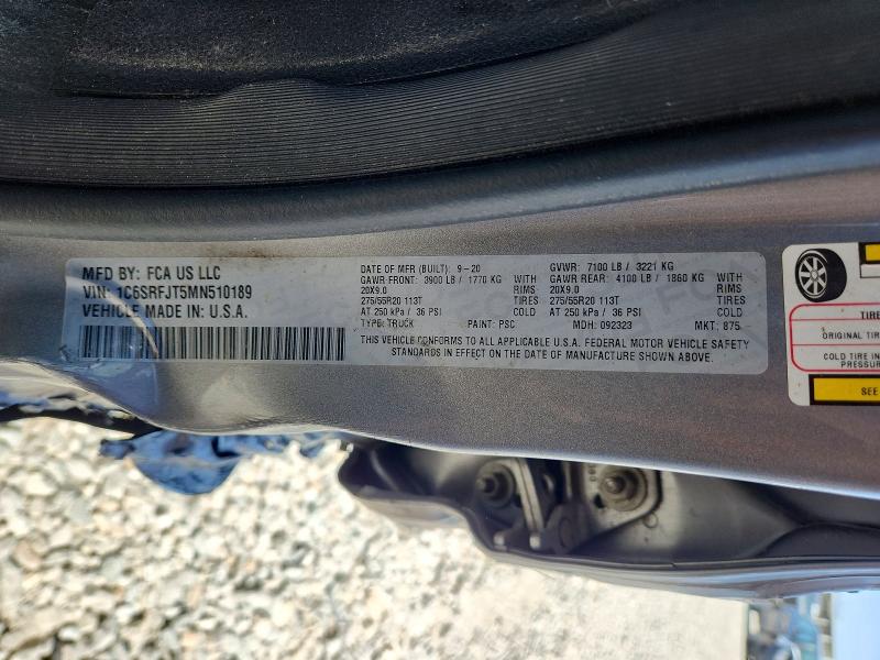 Продажа на аукционе авто 2021 Ram 1500, vin: 1C6SRFJT5MN510189, номер лота: 50630306