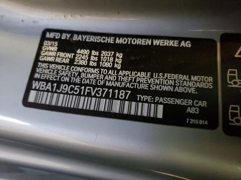 2015 Bmw M235i მანქანა იყიდება აუქციონზე, vin: WBA1J9C51FV371187, აუქციონის ნომერი: 50400946