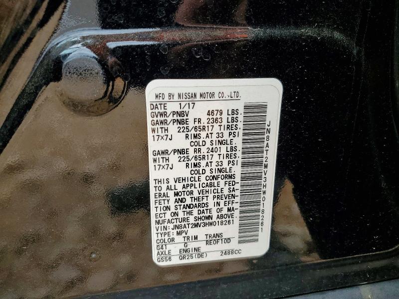 51433596 :رقم المزاد ، JN8AT2MV3HW018261 vin ، 2017 Nissan Rogue مزاد بيع