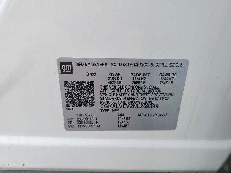 Aukcja sprzedaży 2022 Gmc Terrain, vin: 3GKALVEV2NL269399, numer aukcji: 48810646