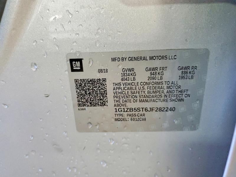 Auction sale of the 2018 Chevrolet Malibu, vin: 1G1ZB5ST6JF282240, lot number: 50407566
