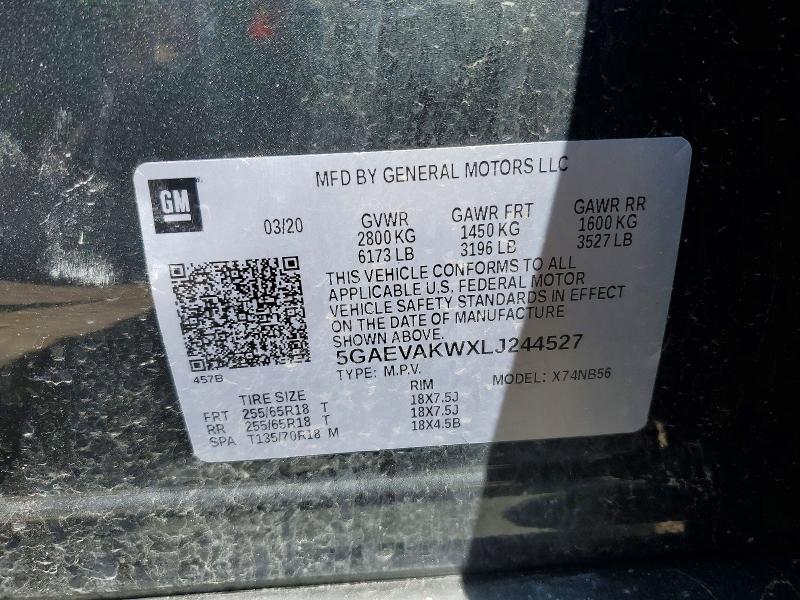 Продажа на аукционе авто 2020 Buick Enclave, vin: 5GAEVAKWXLJ244527, номер лота: 50455926