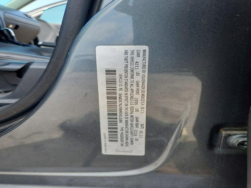 Продажа на аукционе авто 2011 Volkswagen Jetta, vin: 3VWDX7AJ9BM351189, номер лота: 50598086