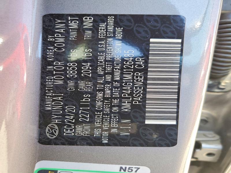 Продажа на аукционе авто 2021 Hyundai Elantra, vin: KMHLP4AG1MU126485, номер лота: 50369546