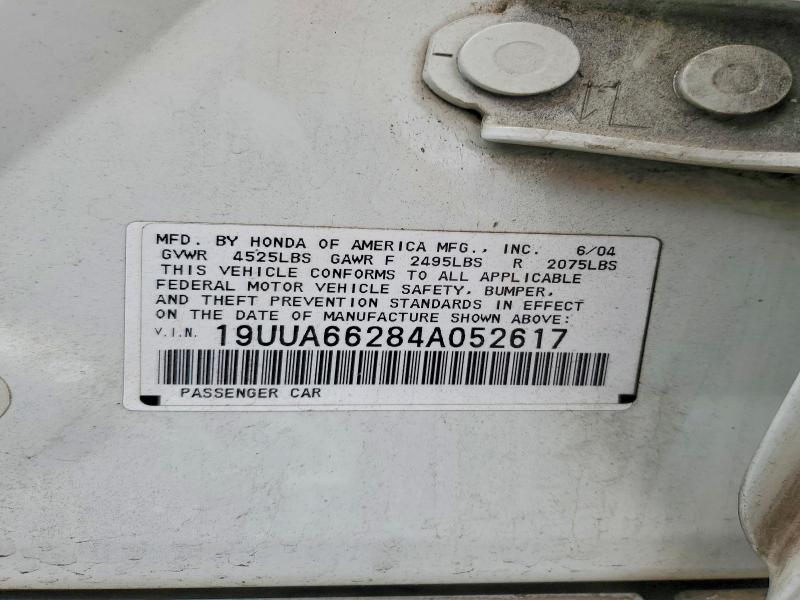 Aukcja sprzedaży 2004 Acura Tl, vin: 19UUA66284A052617, numer aukcji: 50623586