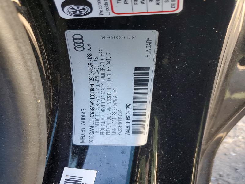 49143466 :رقم المزاد ، WAU67LFF6G1025392 vin ، 2016 Audi A3 مزاد بيع