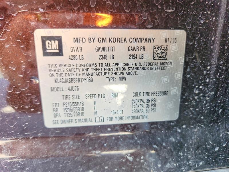 Продажа на аукционе авто 2015 Buick Encore, vin: KL4CJASB8FB125060, номер лота: 48906216