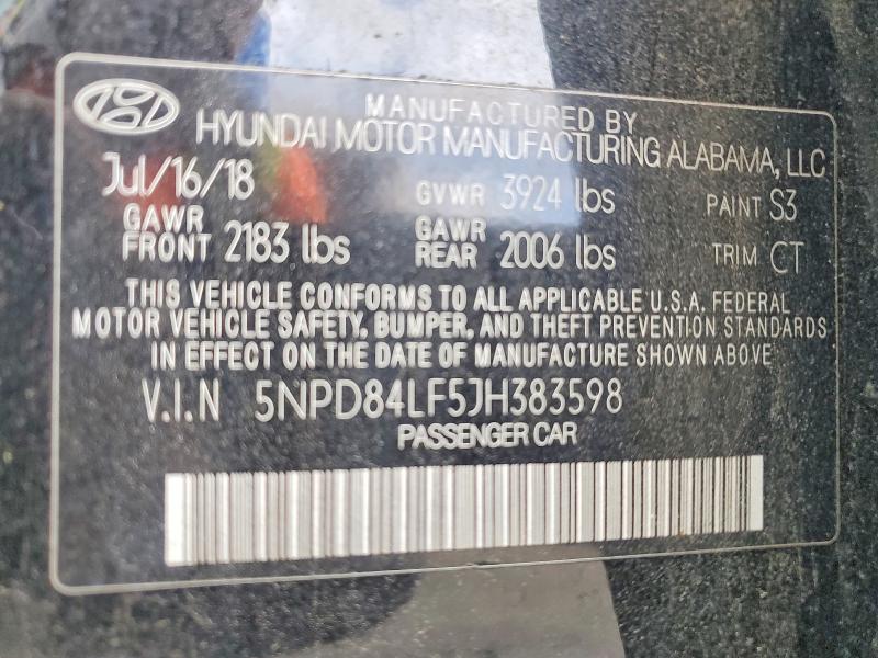 2018 Hyundai Elantra მანქანა იყიდება აუქციონზე, vin: 5NPD84LF5JH383598, აუქციონის ნომერი: 48068396