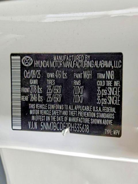 2024 Hyundai Tucson მანქანა იყიდება აუქციონზე, vin: 5NMJBCDE2RH335618, აუქციონის ნომერი: 49636036