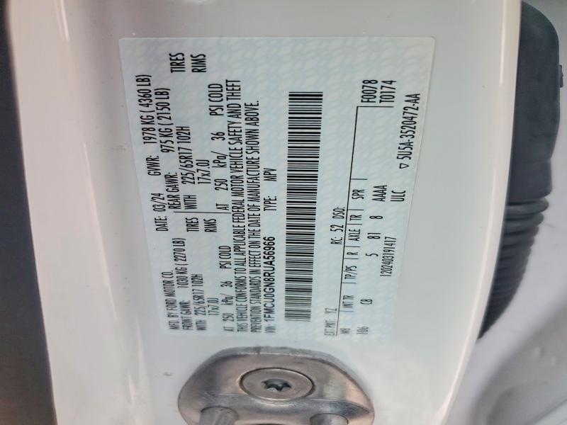 Продажа на аукционе авто 2024 Ford Escape, vin: 1FMCU0GN8RUA56966, номер лота: 51586086