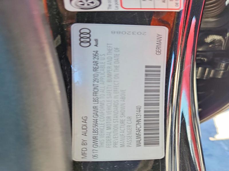 48694466 :رقم المزاد ، WAUWFAFC7HN131440 vin ، 2017 Audi S7 مزاد بيع