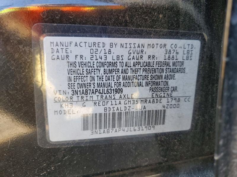 Aukcja sprzedaży 2018 Nissan Sentra, vin: 3N1AB7AP4JL631909, numer aukcji: 51824576