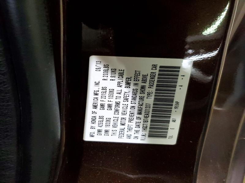2014 Honda Accord მანქანა იყიდება აუქციონზე, vin: 1HGCT1B74EA001207, აუქციონის ნომერი: 51797296