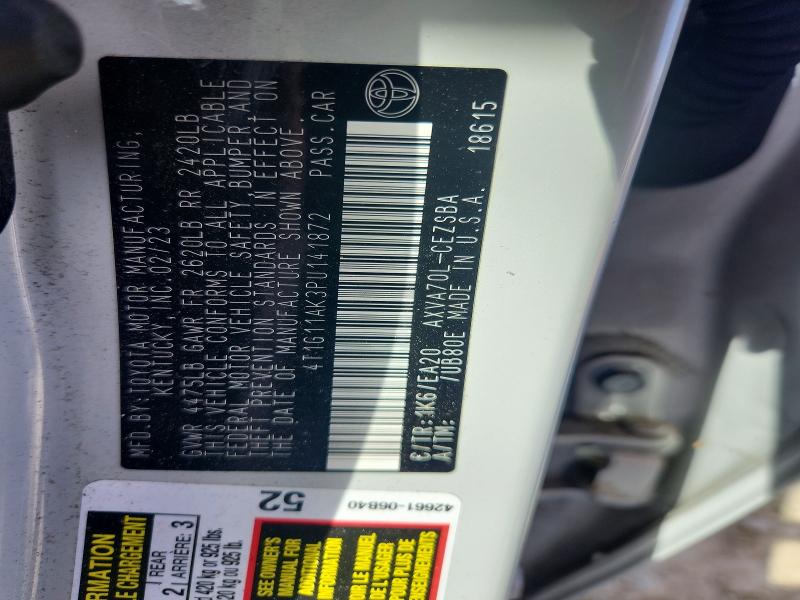 51124946 :رقم المزاد ، 4T1G11AK3PU141872 vin ، 2023 Toyota Camry مزاد بيع