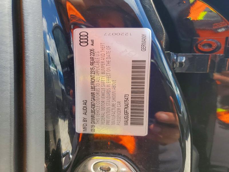 50243426 :رقم المزاد ، WAUGUGFF7KA075473 vin ، 2019 Audi A3 مزاد بيع