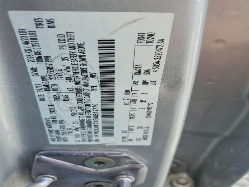 2013 Ford Escape მანქანა იყიდება აუქციონზე, vin: 1FMCU0F74DUB12770, აუქციონის ნომერი: 48849706