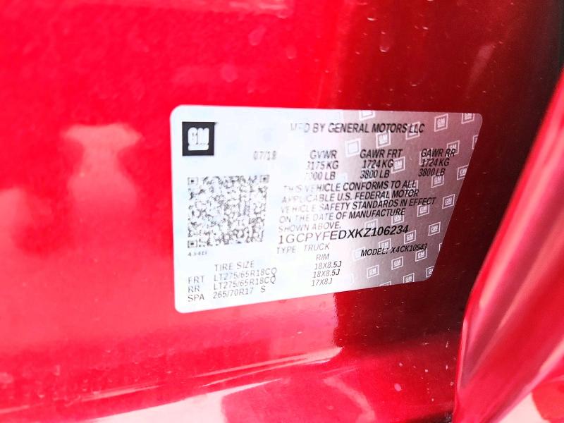 Aukcja sprzedaży 2019 Chevrolet Silverado, vin: 1GCPYFEDXKZ106234, numer aukcji: 49788866