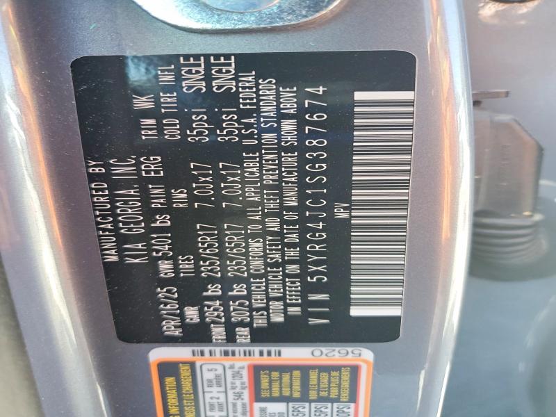 2025 Kia Sorento მანქანა იყიდება აუქციონზე, vin: 5XYRG4JC1SG387674, აუქციონის ნომერი: 49928886