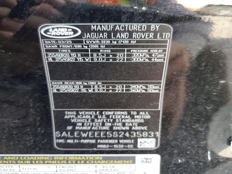 Продажа на аукционе авто 2025 Land Rover Defender, vin: SALEWEEE5S2435831, номер лота: 50334776