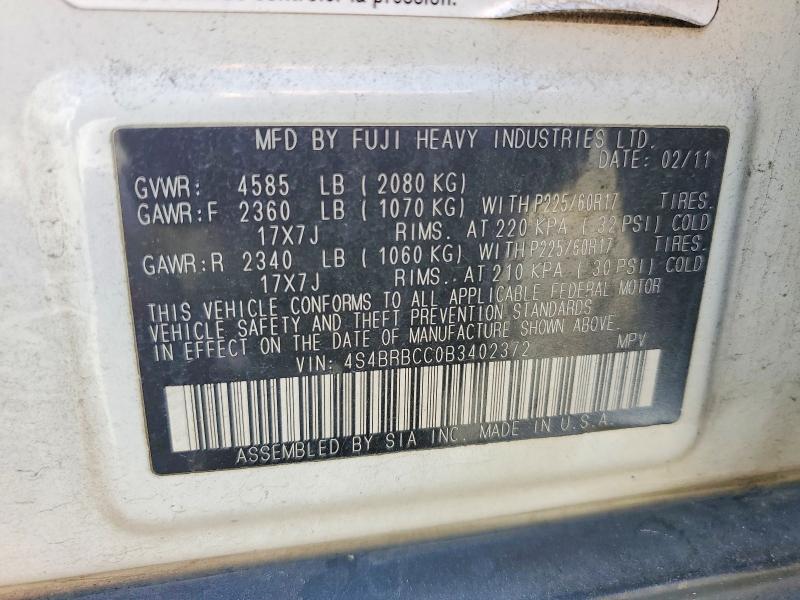 Aukcja sprzedaży 2011 Subaru Outback, vin: 4S4BRBCC0B3402372, numer aukcji: 51696546