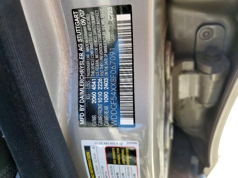 48805966 :رقم المزاد ، WDDGF54XX8F067091 vin ، 2008 Mercedes-benz C مزاد بيع