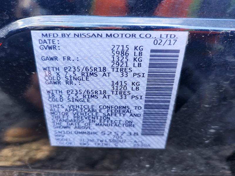 Aukcja sprzedaży 2017 Infiniti Qx60, vin: 5N1DL0MM8HC525738, numer aukcji: 48450696