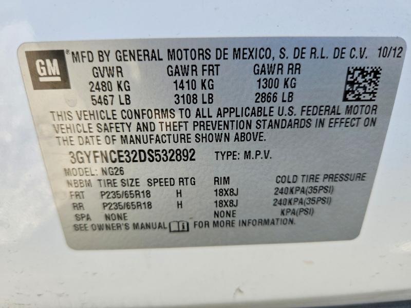 Продаж на аукціоні авто 2013 Cadillac Srx, vin: 3GYFNCE32DS532892, номер лоту: 51076856