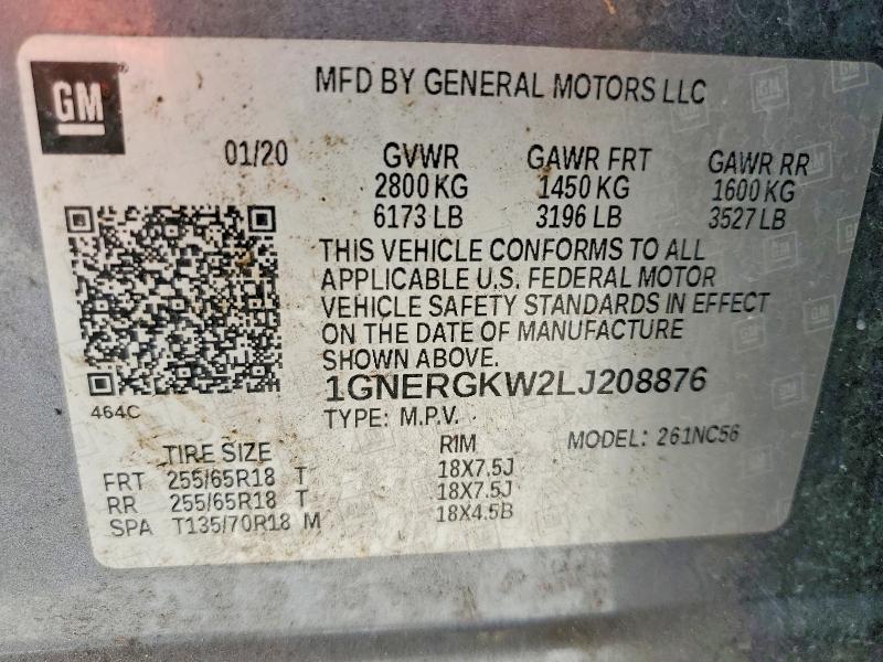 Продаж на аукціоні авто 2020 Chevrolet Traverse, vin: 1GNERGKW2LJ208876, номер лоту: 50859826