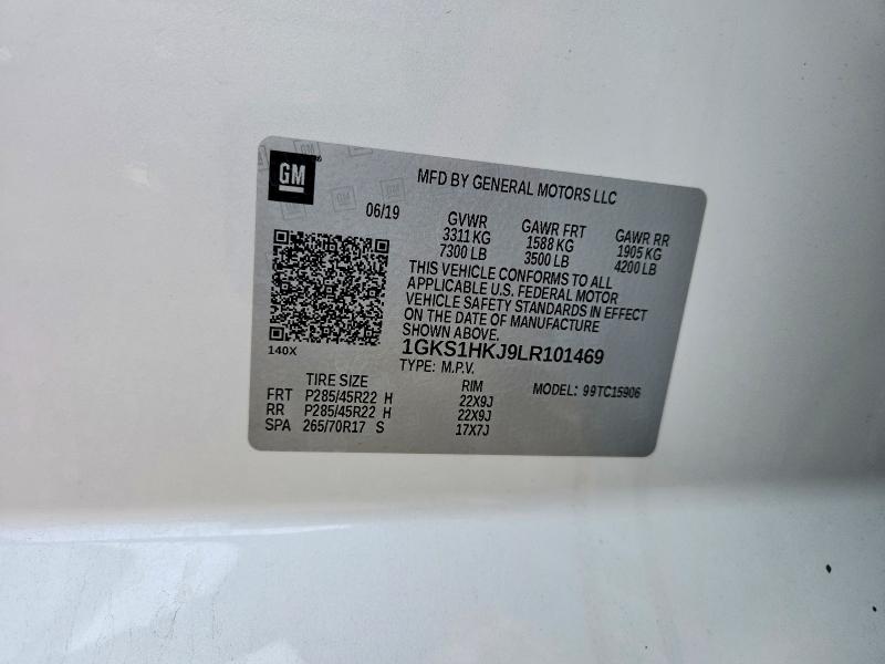 49291176 :رقم المزاد ، 1GKS1HKJ9LR101469 vin ، 2020 Gmc Yukon Xl مزاد بيع