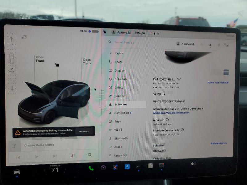 47800726 :رقم المزاد ، 7SAYGDEE8TF378845 vin ، 2026 Tesla Model Y مزاد بيع