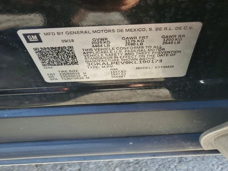 2019 Gmc Terrain მანქანა იყიდება აუქციონზე, vin: 3GKALPEV9KL190173, აუქციონის ნომერი: 46783496