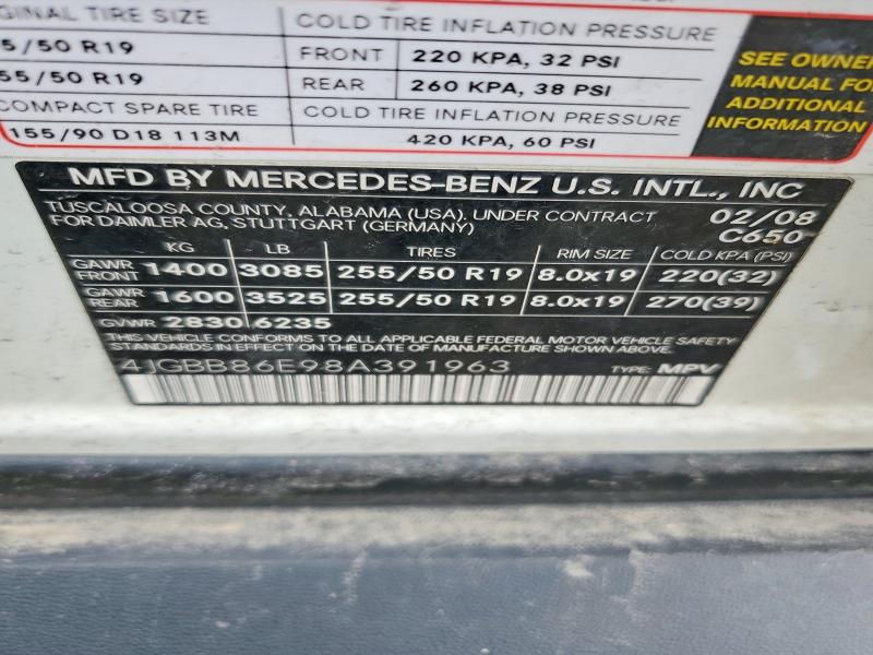 2008 Mercedes-benz Ml მანქანა იყიდება აუქციონზე, vin: 4JGBB86E98A391963, აუქციონის ნომერი: 48505846