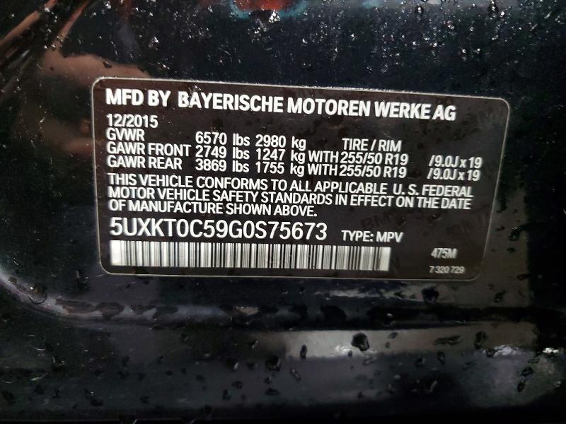 Aukcja sprzedaży 2016 Bmw X5, vin: 5UXKT0C59G0S75673, numer aukcji: 50146276