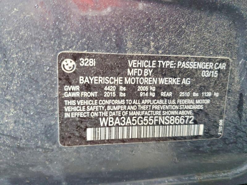 Продажа на аукционе авто 2015 Bmw 328, vin: WBA3A5G55FNS86672, номер лота: 51508986