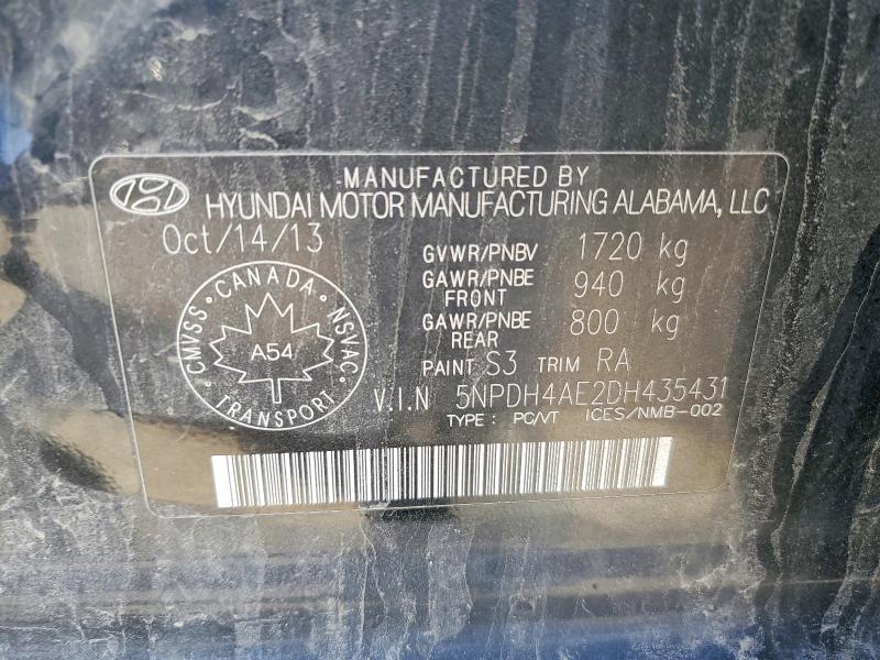 Продаж на аукціоні авто 2013 Hyundai Elantra, vin: 5NPDH4AE2DH435431, номер лоту: 50722206