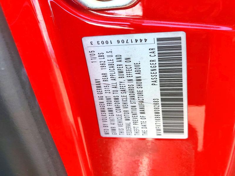 Aukcja sprzedaży 2006 Volkswagen New Gti, vin: WVWFV71K86W082683, numer aukcji: 48651296