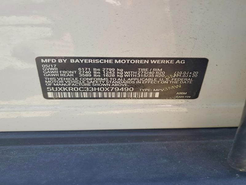 Aukcja sprzedaży 2017 Bmw X5, vin: 5UXKR0C33H0X79490, numer aukcji: 50979286
