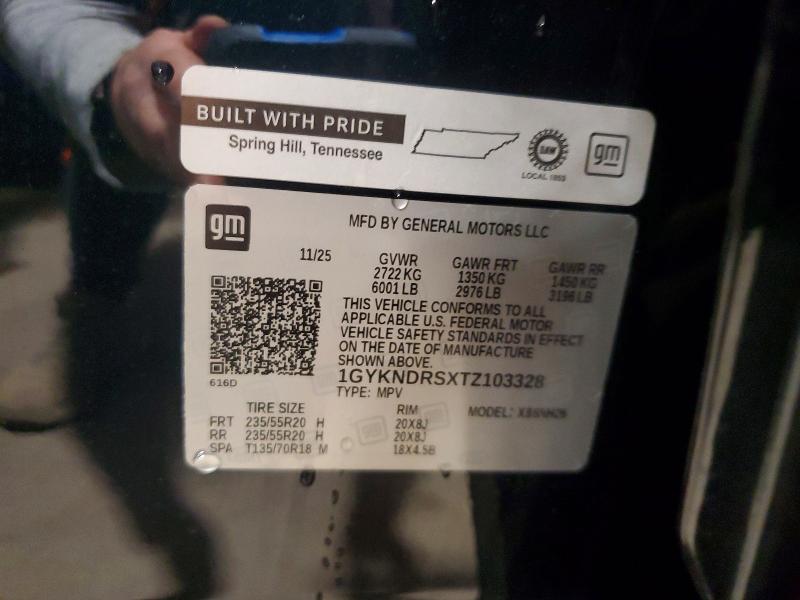 50504066 :رقم المزاد ، 1GYKNDRSXTZ103328 vin ، 2026 Cadillac Xt5 مزاد بيع