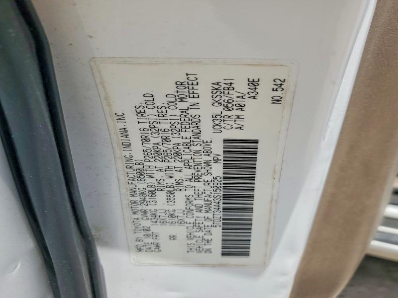 Aukcja sprzedaży 2003 Toyota Sequoia, vin: 5TDZT34A43S150925, numer aukcji: 49860426