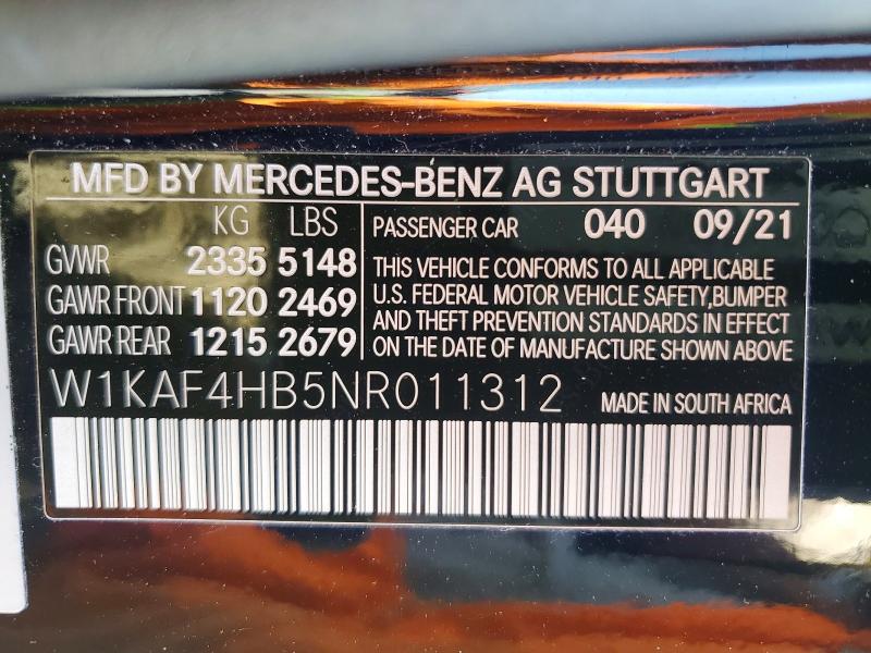 Aukcja sprzedaży 2022 Mercedes-benz C, vin: W1KAF4HB5NR011312, numer aukcji: 50721756