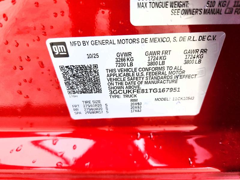2026 Chevrolet Silverado მანქანა იყიდება აუქციონზე, vin: 3GCUKFE81TG167951, აუქციონის ნომერი: 51513486